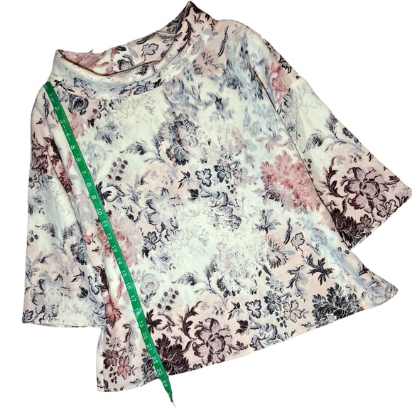 CHICOS NWT Parisian Floral 3/4 Sleeve Mock Neck Top 1 (M/8) - Picture 8 of 12